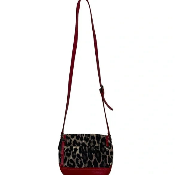 Coach - red and leopard crossbody bag- like new - Picture 11 of 12